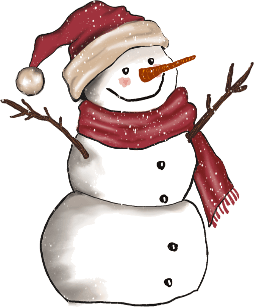 Hand-drawn snowman by Irina